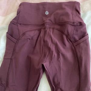 Lululemon All The Right Places Crops burgundy